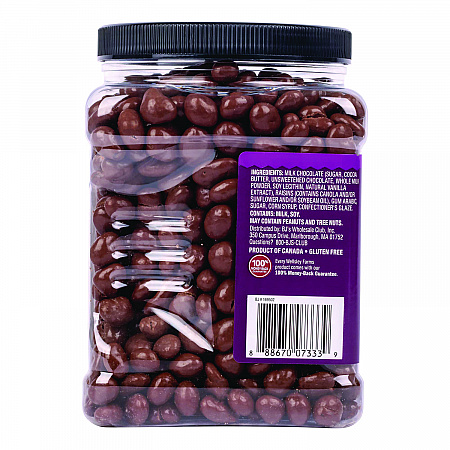 Milk Chocolate Covered Raisins, 50 oz Jar (22002345)