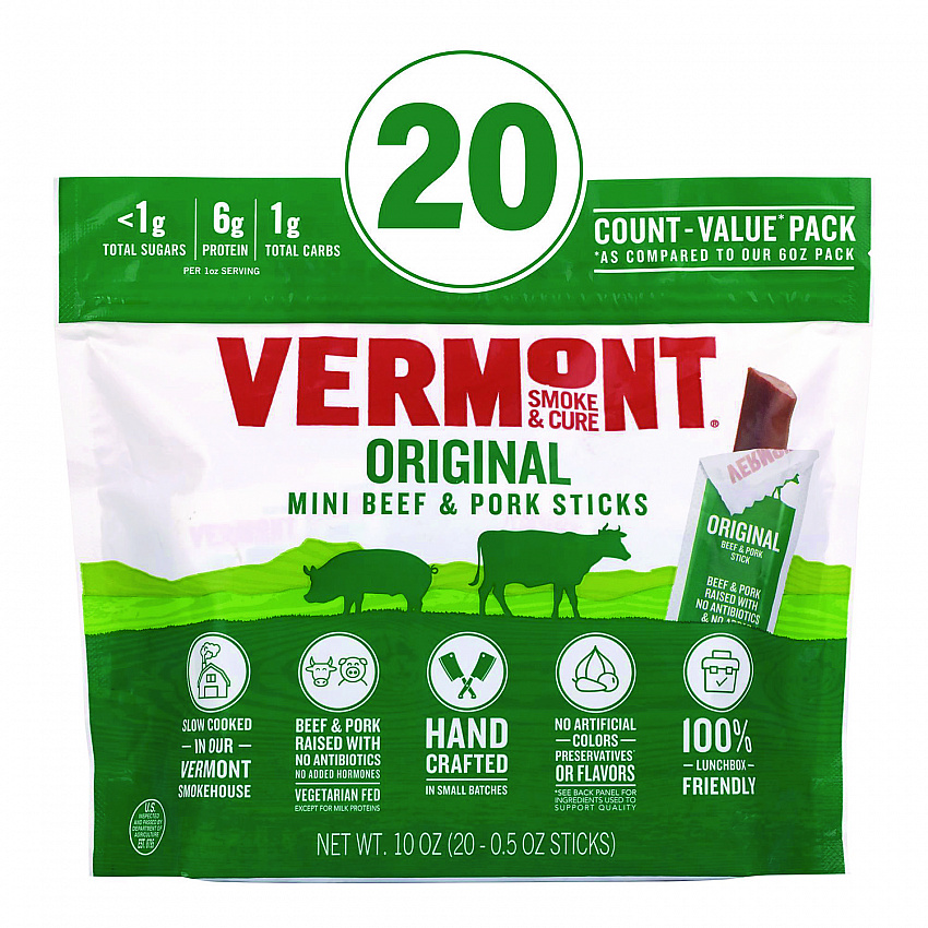 Original Flavor Mini Snack Sticks, Beef, 0.5 oz Individually Wrapped, 20/Carton (22002353)