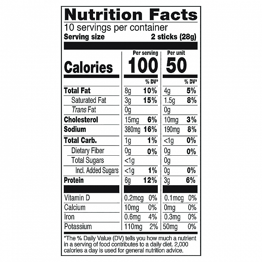 Original Flavor Mini Snack Sticks, Beef, 0.5 oz Individually Wrapped, 20/Carton (22002353)