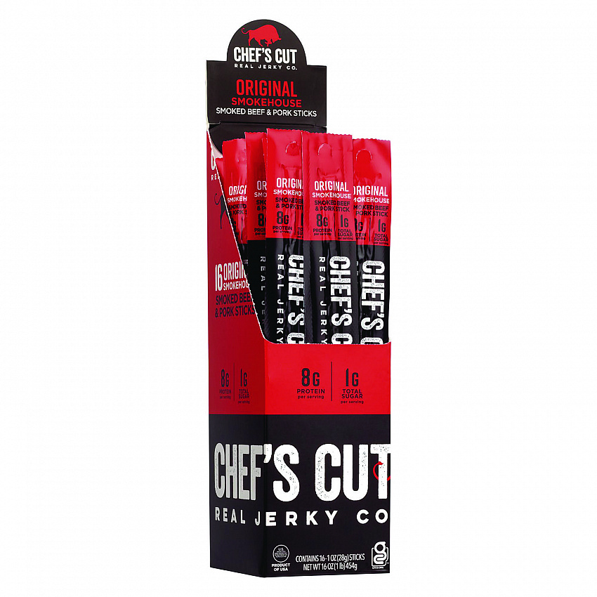 Original Smokehouse Beef and Pork Meat Stick, 1 oz Individually Wrapped, 16/Carton (22002354)