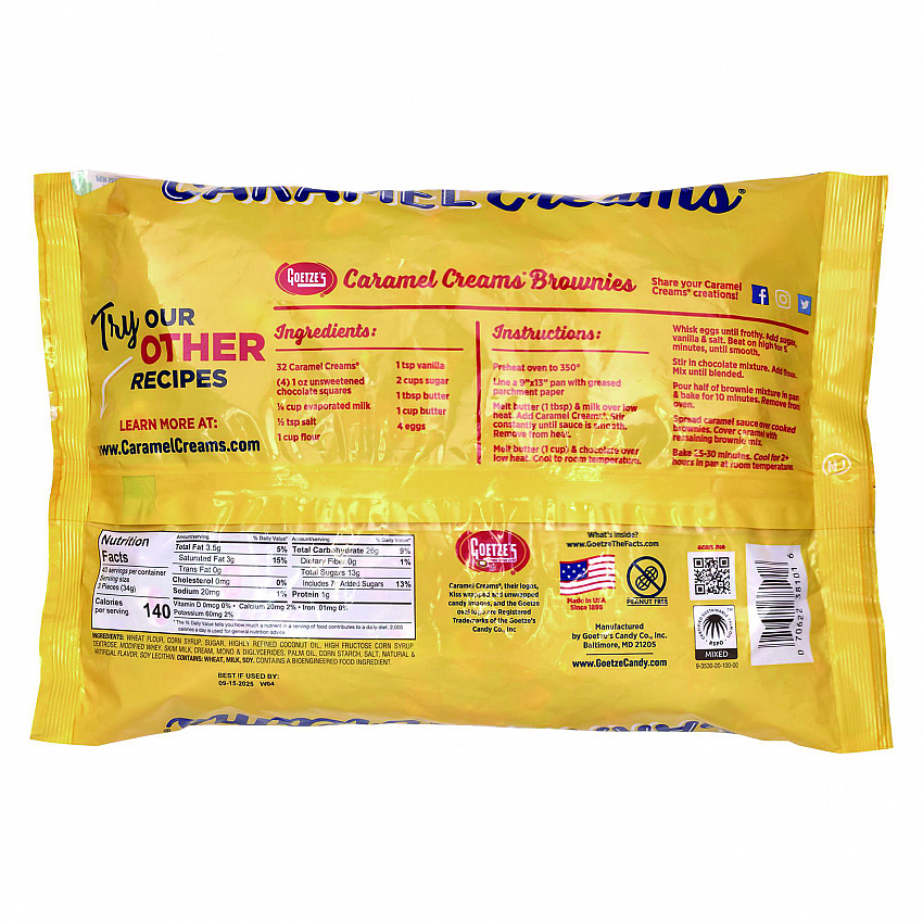 Caramel Creams Candy, Caramel, 48 oz Bag (22002357)