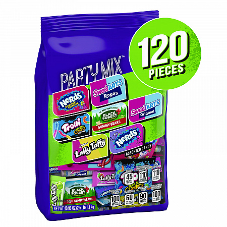 Party Mix Stand-Up Bag, 120 Pieces, Assorted Flavors, 2.5 lb Bag (22002359)
