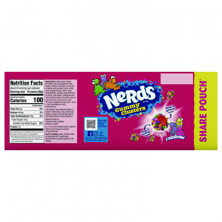Rainbow Gummy Clusters Share Pack, Assorted Flavors, 3 oz Packet, 12/Carton (22002360)