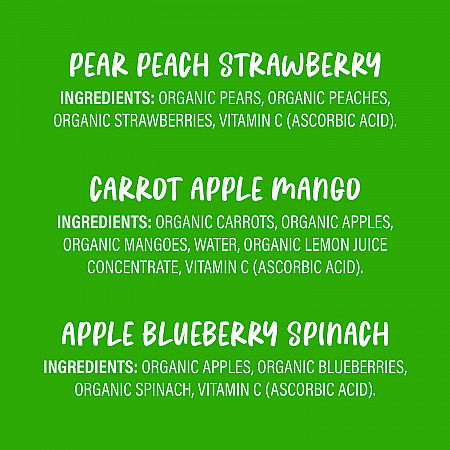 Organic 2nd Foods Baby Food Pouches, Assorted Flavors, 3.5 oz Pouch, 12/Carton (22002367)
