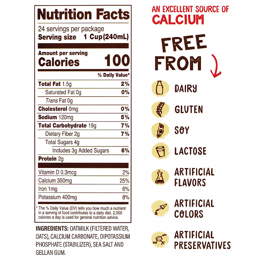 Original Oat Milk Cartons, 32 oz Carton, 6/Carton (22002375)
