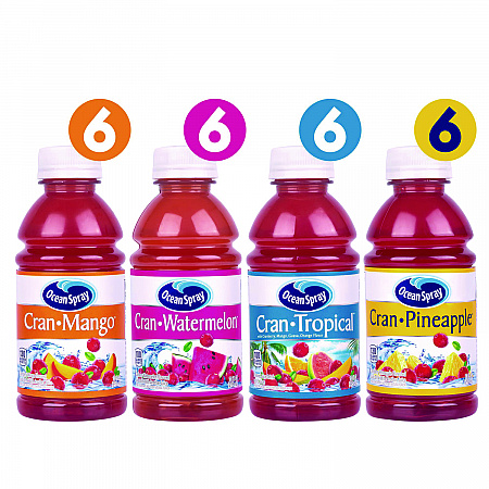 Tropical Variety Pack, Assorted Flavors, 10 oz Bottle, 24/Carton (22002377)