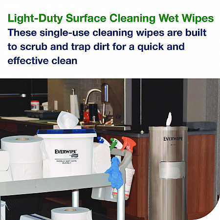 Light-Duty Surface Cleaning Wet Wipe, 1-Ply, 8 x 6, Unscented, White, 2,500 Sheets/Roll, 2 Rolls/Carton (192816)