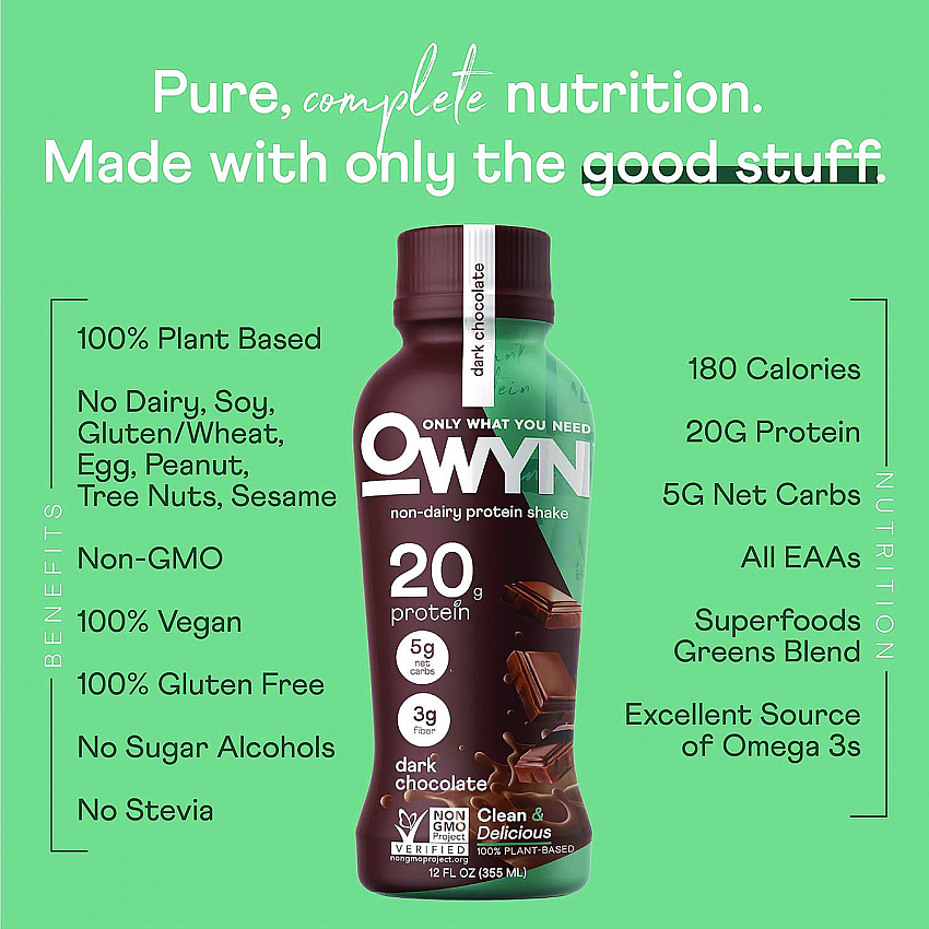 20 g Protein Drink, Chocolate, 12 oz Bottle, 12/Carton (38200001)