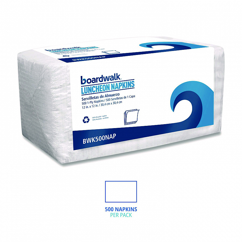 1/4-Fold Lunch Napkins, 1-Ply, 12 x 12, White, 500/Pack (500NAPPK)