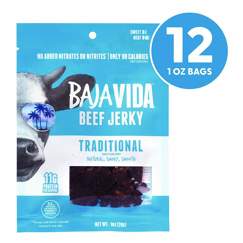 Beef Jerky Traditional Snack Pack, Original, 1 oz Packet, 12/Carton (22002304)