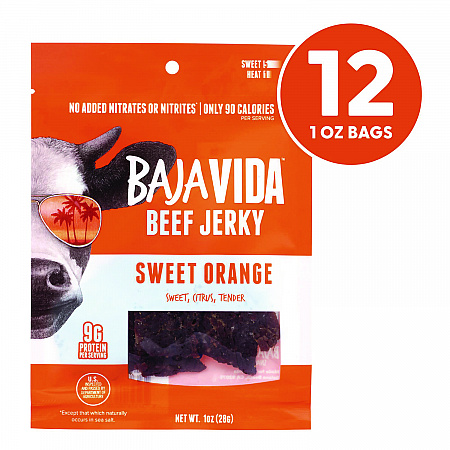 Beef Jerky Sweet Orange Snack Pack, Sweet Orange, 1 oz Packet, 12/Carton (22002306)