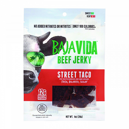 Beef Jerky Street Taco Snack Pack, Street Taco, 1 oz Packet, 12/Carton (22002308)