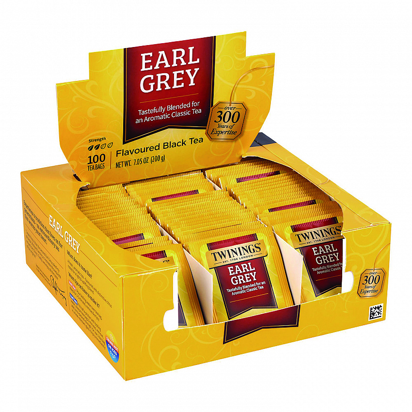 Tea Bags, Earl Grey, Individually Wrapped, 100/Carton (22002386)