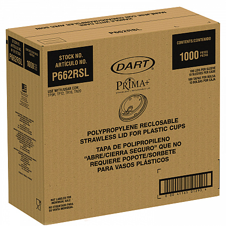 Prima Strawless Plastic Lids, Fits 9 oz to 20 oz Cold Cups, Clear, 1,000/Carton (P662RSL)