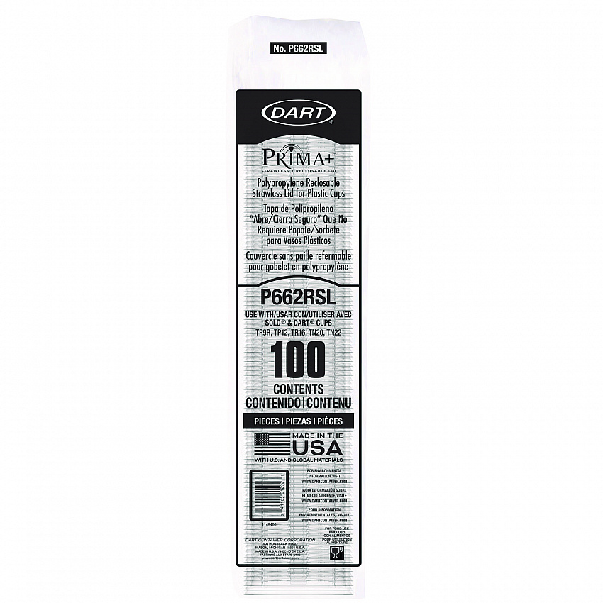Prima Strawless Plastic Lids, Fits 9 oz to 20 oz Cold Cups, Clear, 1,000/Carton (P662RSL)