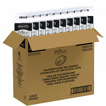 Prima Strawless Plastic Lids, Fits 9 oz to 20 oz Cold Cups, Clear, 1,000/Carton (P662RSL)