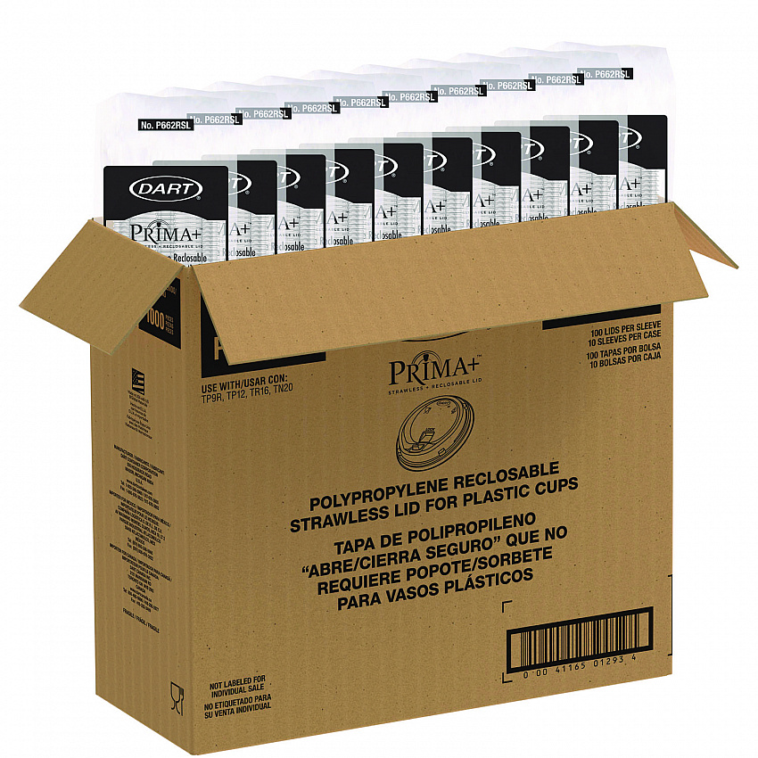 Prima Strawless Plastic Lids, Fits 9 oz to 20 oz Cold Cups, Clear, 1,000/Carton (P662RSL)