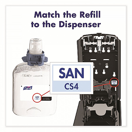 Advanced Hand Sanitizer Foam, For CS4 and FMX-12 Dispensers, 1,200 mL Refill, Unscented, 4/Carton (519204CT)