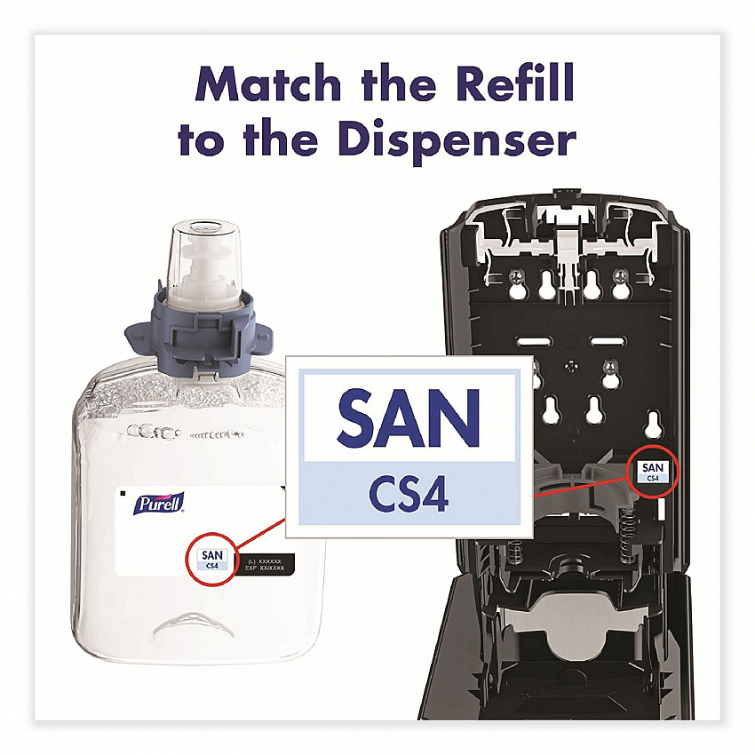 Advanced Hand Sanitizer Foam, For CS4 and FMX-12 Dispensers, 1,200 mL Refill, Unscented, 4/Carton (519204CT)