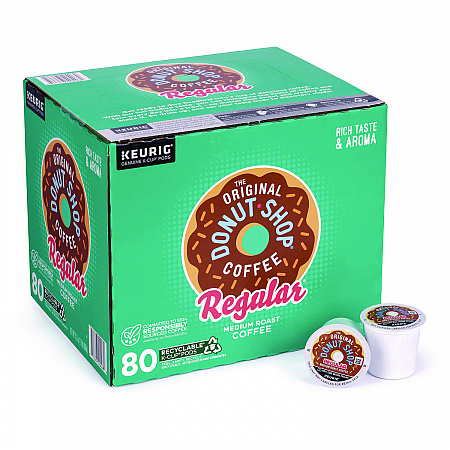 Donut Shop Coffee K-Cups, Regular, 80/Carton (22000684)