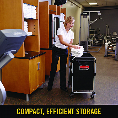 One-Compartment Collapsible X-Cart, Synthetic Fabric, 4.98 cu ft Bin, 20.33