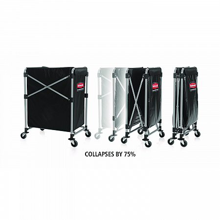 One-Compartment Collapsible X-Cart, Synthetic Fabric, 4.98 cu ft Bin, 20.33