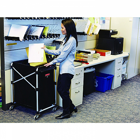 One-Compartment Collapsible X-Cart, Synthetic Fabric, 4.98 cu ft Bin, 20.33