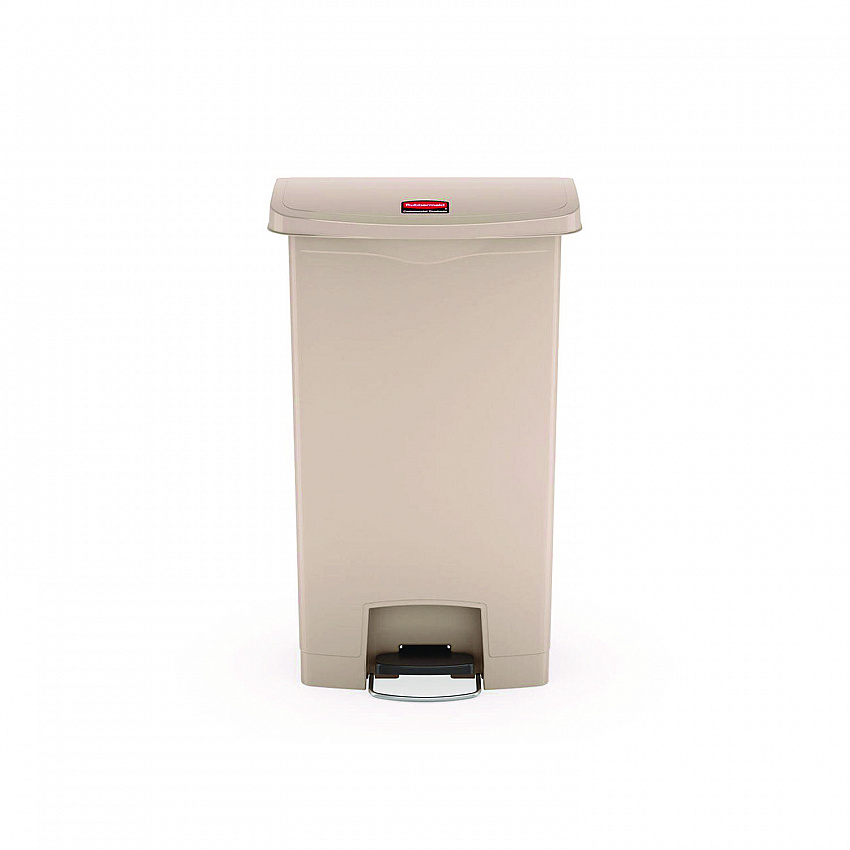 Streamline Resin Step-On Container, Front Step Style, 18 gal, Polyethylene, Beige (1883460)