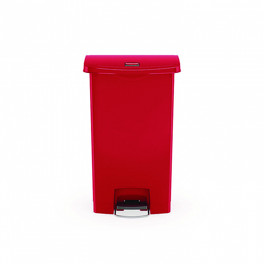 Streamline Resin Step-On Container, Front Step Style, 13 gal, Polyethylene, Red (1883566)