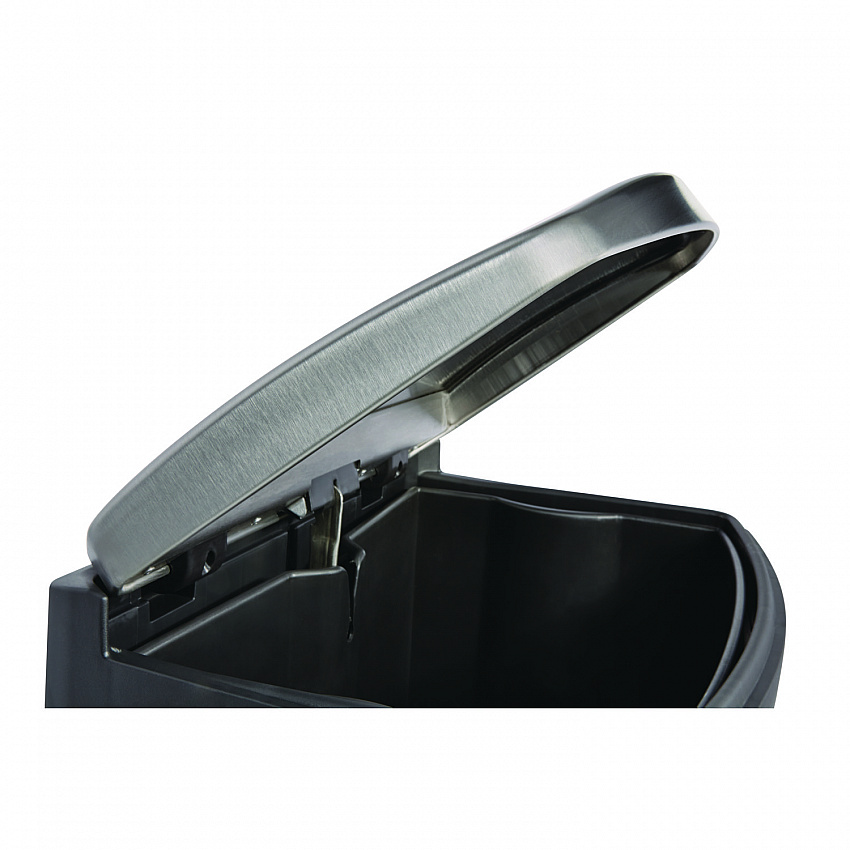 Slim Jim Stainless Steel Step-On Container, Front Step Style, 24 gal, Stainless Steel, Black (1901999)