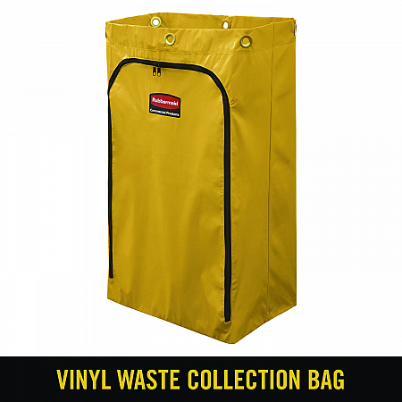Zippered Vinyl Cleaning Cart Bag for Rubbermaid Commercial 6173-88, 24 gal, 17.25