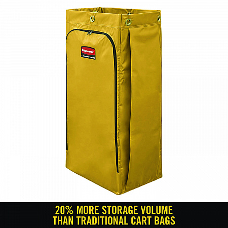 Vinyl Cleaning Cart Bag for Rubbermaid Commercial 9T76, 9T77 and 9T78, 34 gal, 17.5