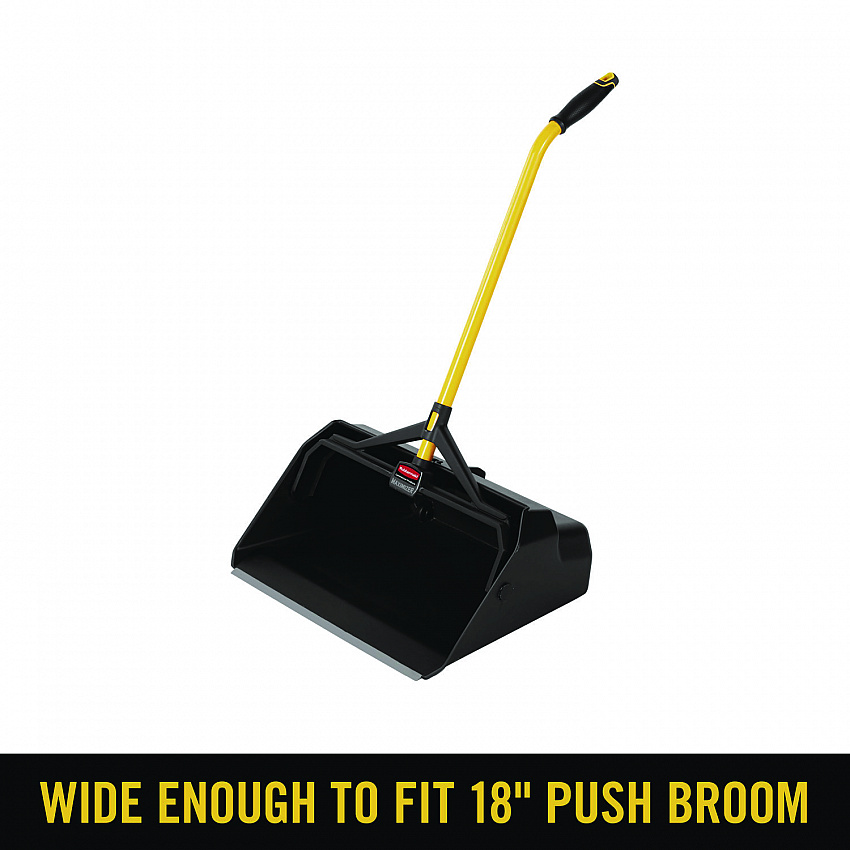 Maximizer Heavy-Duty Stand Up Debris Pan, 20.44 x 29, 32" Handle, Plastic, Yellow/Black (2018781)
