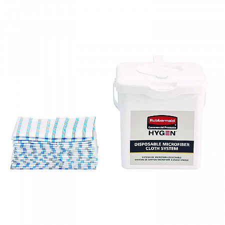 Disposable Microfiber Cleaning Cloths, 12 x 12, White/Blue Stripe, 600/Carton (2134283)
