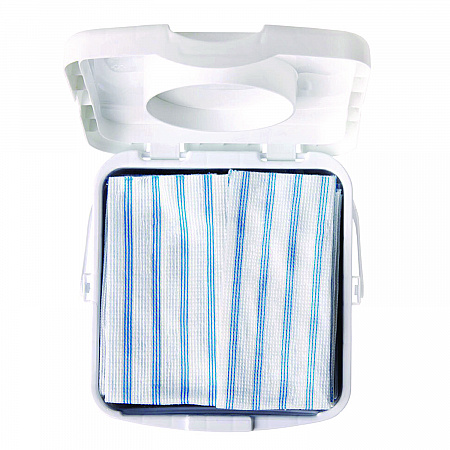Disposable Microfiber Cleaning Cloths, 12 x 12, White/Blue Stripe, 600/Carton (2134283)