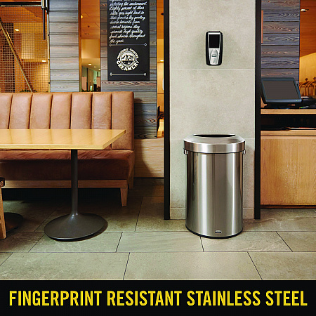 Refine Series Waste Receptacle, 21 gal, Plastic/Stainless Steel (2147582)