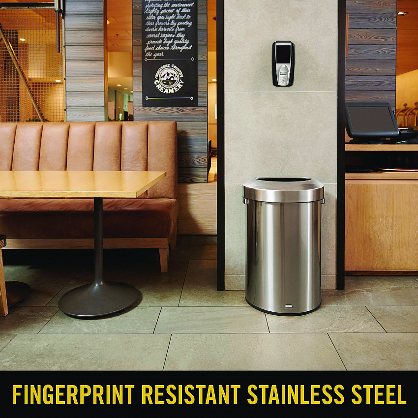 Refine Series Waste Receptacle, 21 gal, Plastic/Stainless Steel (2147582)