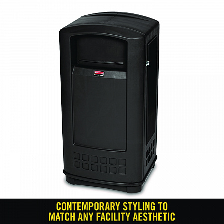 Plaza Jr. Container, 35 gal, Plastic, Black (9P90BLA)