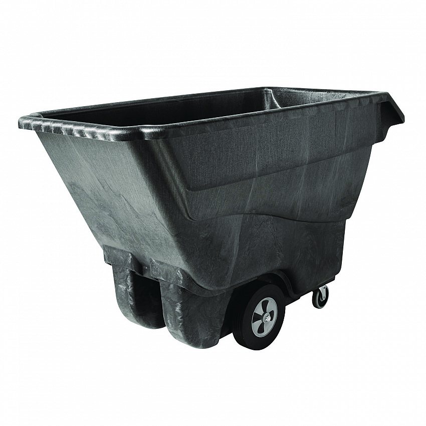 1 cu yd Structural Foam Tilt Truck, Standard Duty, 1,250 lb Capacity, Black (9T15BLA)