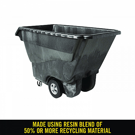 1 cu yd Structural Foam Tilt Truck, Standard Duty, 1,250 lb Capacity, Black (9T15BLA)