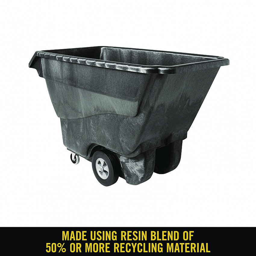 1 cu yd Structural Foam Tilt Truck, Standard Duty, 1,250 lb Capacity, Black (9T15BLA)