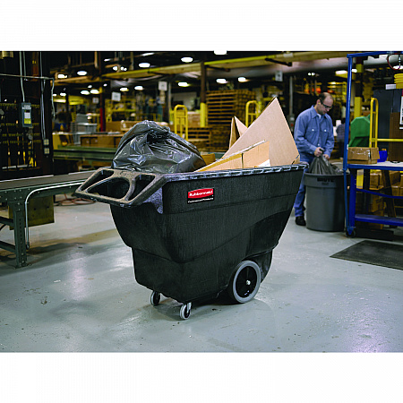 1 cu yd Structural Foam Tilt Truck, Heavy Duty, 2,100 lb Capacity, Black (9T16BLA)
