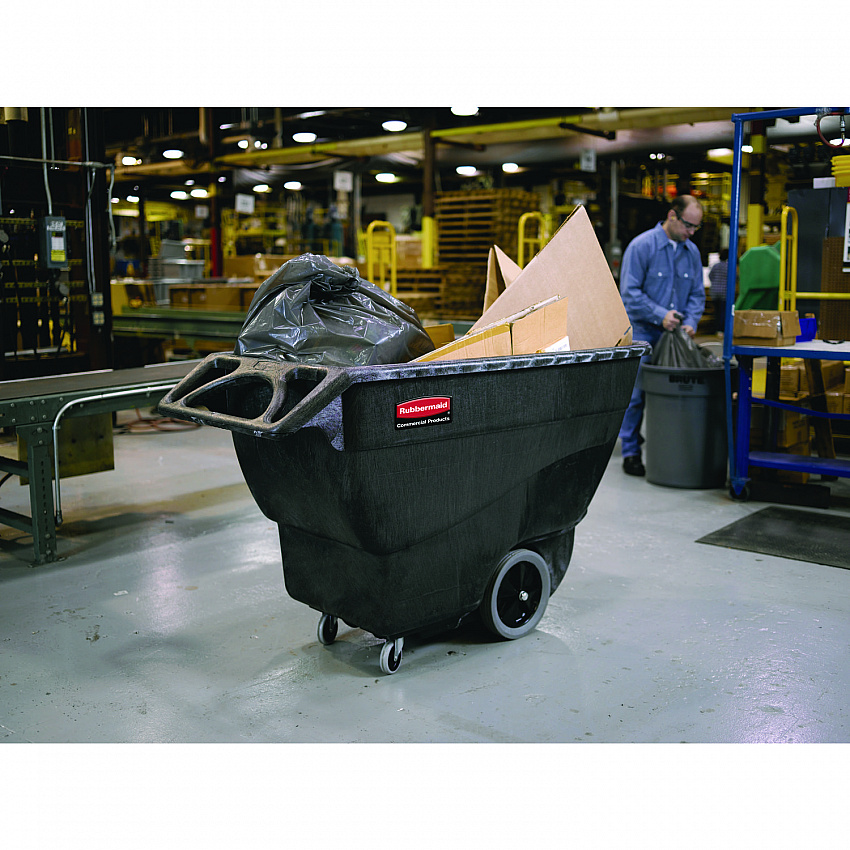 1 cu yd Structural Foam Tilt Truck, Heavy Duty, 2,100 lb Capacity, Black (9T16BLA)