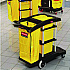 HYGEN Microfiber Healthcare Cleaning Cart, Plastic, 3 Shelves, 5 Bins, 22