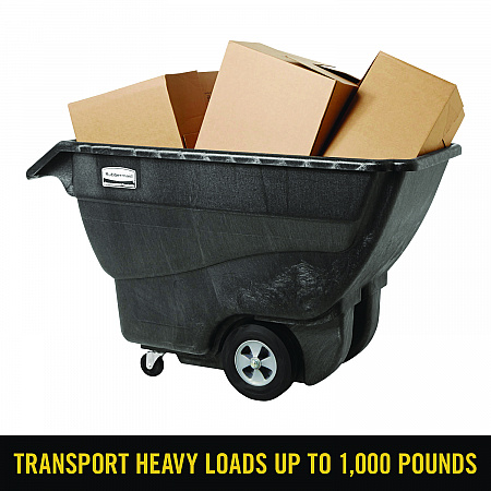 0.75 cu yd Structural Foam Tilt Truck, Standard Duty, 1,000 lb Capacity, Black (1013BLA)