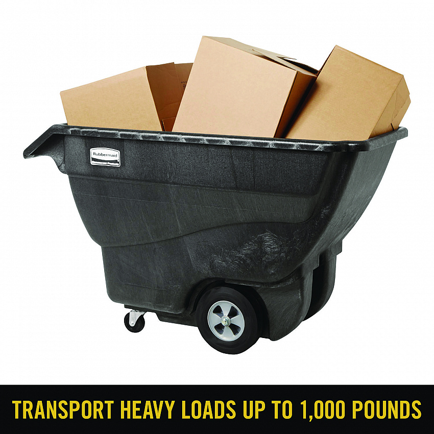 0.75 cu yd Structural Foam Tilt Truck, Standard Duty, 1,000 lb Capacity, Black (1013BLA)