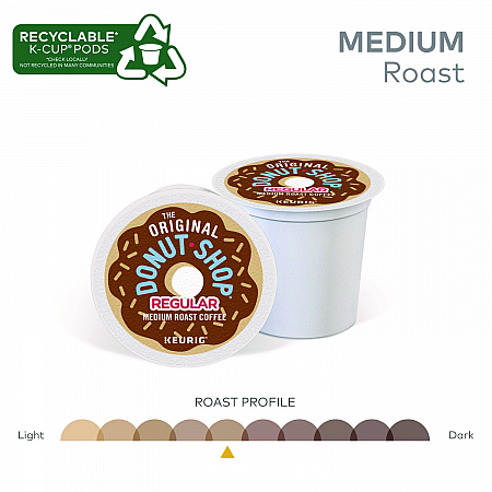 Donut Shop Coffee K-Cups, Regular, 24/Box (60052101)