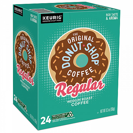 Donut Shop Coffee K-Cups, Regular, 24/Box (60052101)