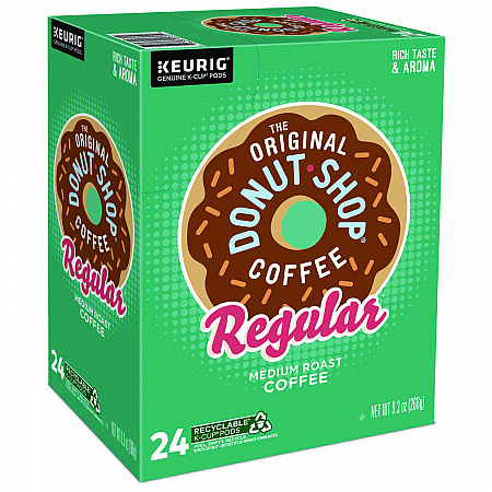 Donut Shop Coffee K-Cups, Regular, 96/Carton (60052101CT)