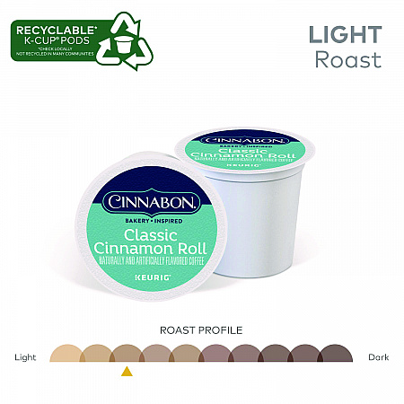 Cinnabon Classic Cinnamon Roll Coffee K-Cups, 24/Box (6305)